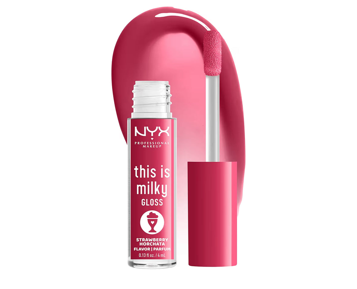 NYX PROFESSIONAL MAKEUP This Is Milky Gloss, Lip Gloss with 12 Hour Hydration, Vegan - Strawberry