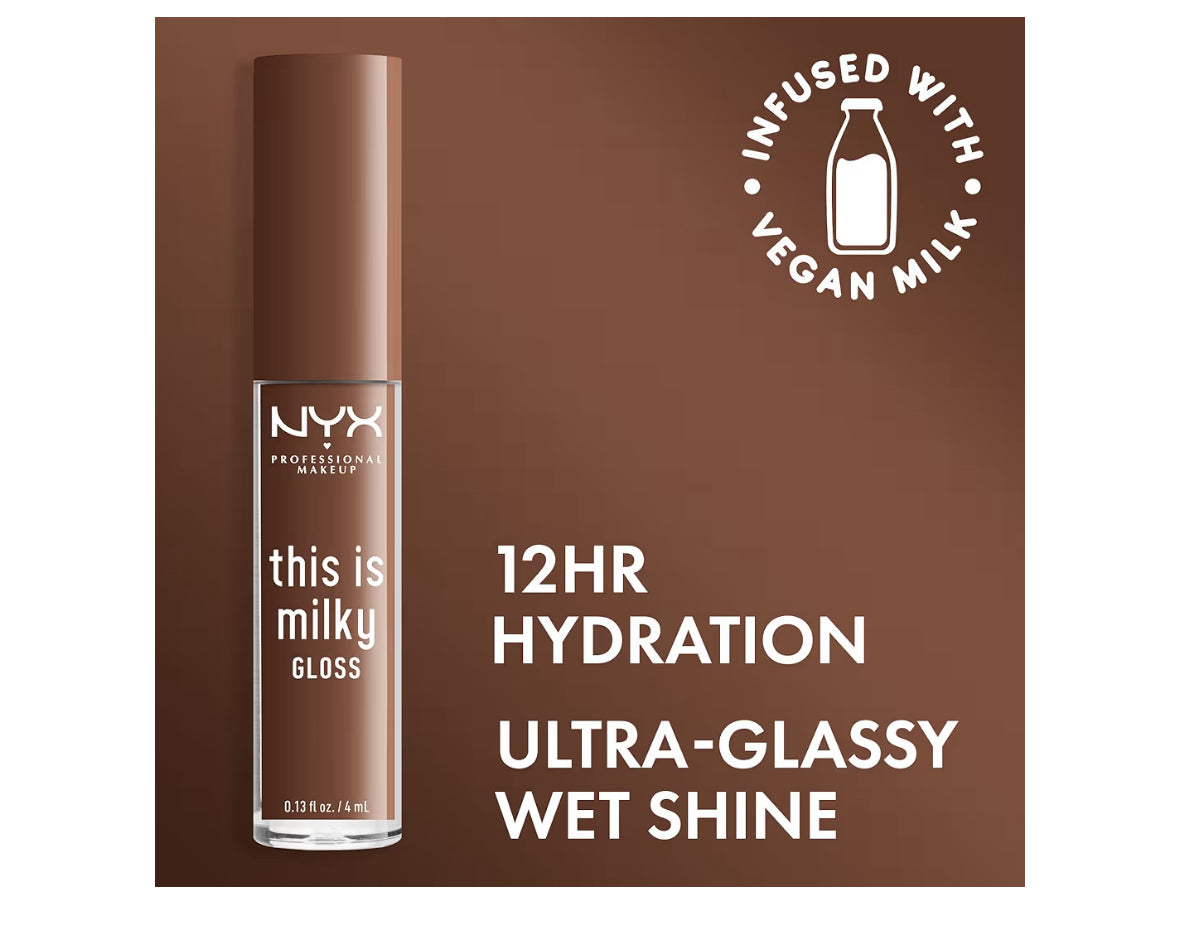 Milky Gloss Lip Gloss, 12 Hour Hydration - Cookies & Milk